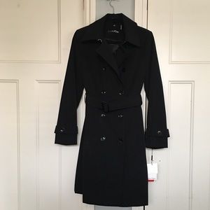 NWT Black Calvin Klein Trench Coat size-S